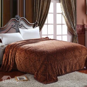 Stylish Dark Color Flower Painting Thicken Solid Blanket