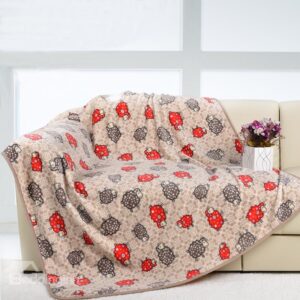 High Quality Coffee and Red Sheep Pattern Animal Print Blanket