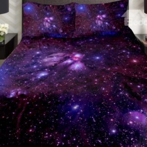 Amazing Shining Purple Galaxy Print 4-Piece Duvet Cover Sets