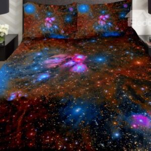 Fascinating Colorful Shining Galaxy Print 4-Piece Duvet Cover Sets