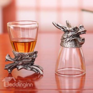 High Quality 2-Pieces Pretty Dragon Head Wine Glasses