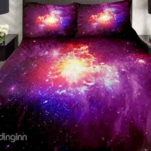 Shining Star and Colorful Nebula Print 4-Piece Duvet Cover Sets