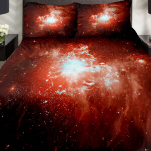Orange Nebula Print 4-Piece Duvet Cover Sets