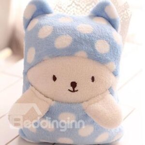 Lovely Bright Color Little Bear White Dots Novelty Blanket