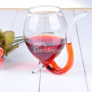 Fantastic High Quality Wine Glass Cup With Drinking Tube Straw
