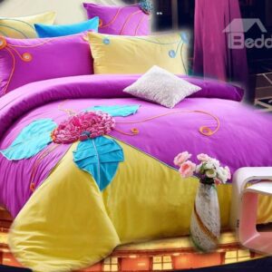 Hot Selling 100% Cotton Floral Pattern 4-Piece Duvet Cover Sets