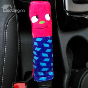 Super Lovely Red Head Blue Rectangle Pattern Hand Brake Cover