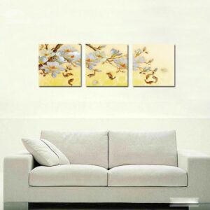Pretty Flowers 3-Pieces of Crystal Film Art Wall Print