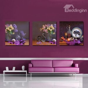 Wonderful Pretty 3-Pieces of Crystal Film Art Wall Print