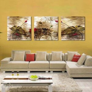 Pretty Lotus Flower 3-Pieces of Crystal Film Art Wall Print