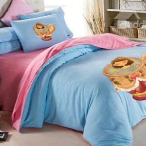 Beautiful Gril Taking a Scented Bath Print 4-Piece Duvet Cover Sets