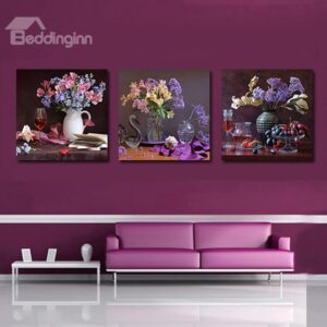 High Classic 3-Pieces of Crystal Film Art Wall Print