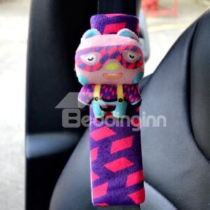 Lovely Wearing Swimming Goggles Rabbit Red Blue Checks Seat Belt Cover