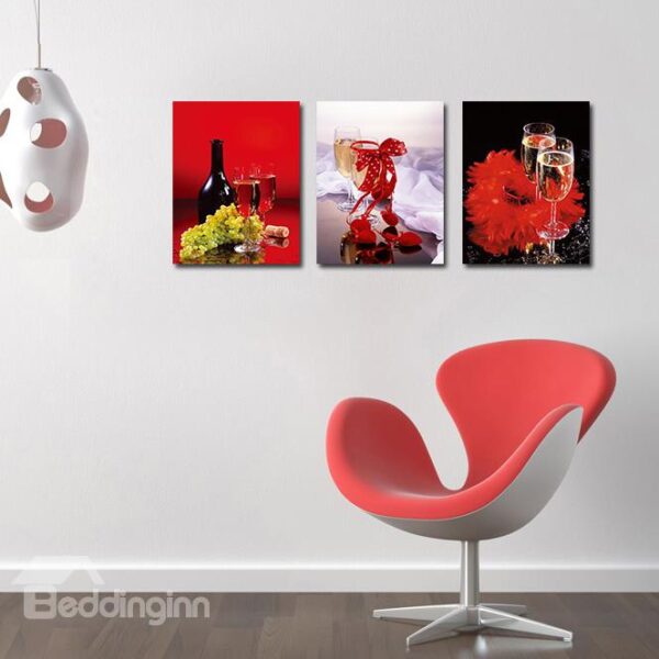 Popular Pretty 3-Pieces of Crystal Film Art Wall Print