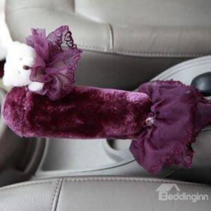 Romantic Lovely Bear Dressing Lace Skirt Short Plush Hand Brake Cover