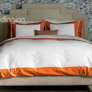 New Arrival 100% Cotton Satin Drill 4-Piece Duvet Cover Sets