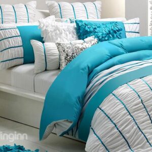 Hot Selling Whole Cotton Vibrant Colored 4-Piece Lace Duvet Cover Sets