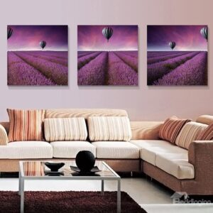 High Quality Pretty Flowers 3-Pieces of Crystal Film Art Wall Print