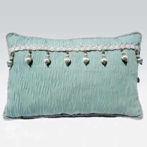 Super Fresh Tassel Stripe Green Lotus Leaf Bed Pillow