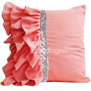 High Quality Pink Flounce Pattern Throw Pillow