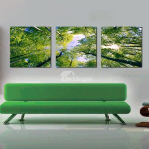 Pretty Treetop 3-Pieces of Crystal Film Art Wall Print