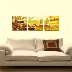 Pretty Chinese Style 3-Pieces of Crystal Film Art Wall Print