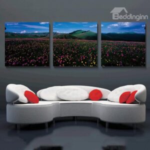 Flower Sea 3-Pieces of Crystal Film Art Wall Print