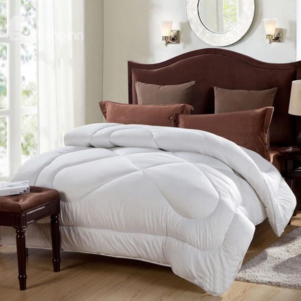 Super Warm Pure White Microfiber Filling Winter Quilt