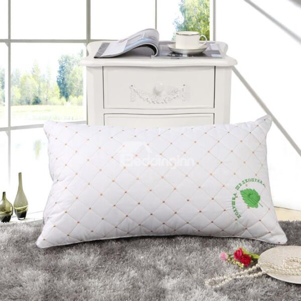 Super Comfortable Twill Squares Green Leaves One Pair Bed Pillow