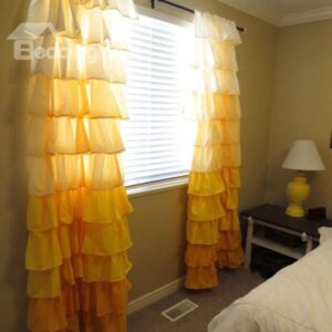 New Home Fashion Vibrant Color Falbala Customize Cotton Curtain