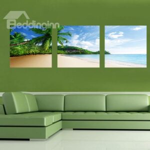 Beautiful Beach 3-Pieces of Crystal Film Art Wall Print