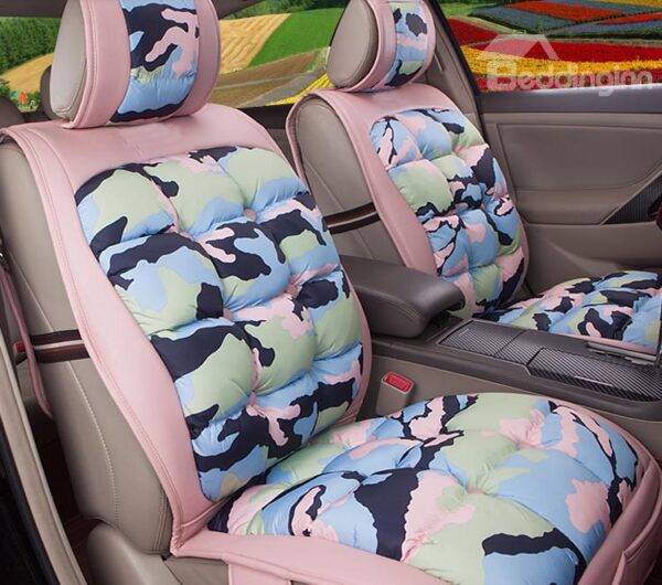 Super Soft and Warm Down Feather Material Pattern Print Car Seat Cover