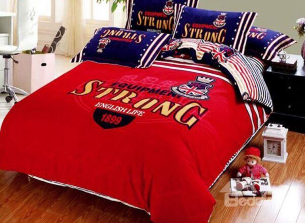 Thickening 100% Combed Cotton Reactive Printing 4-Piece Duvet Cover Sets