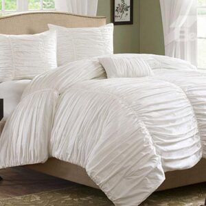 New Arrival 100% Cotton Pure White Lace Duvet Cover Sets
