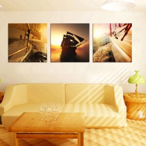 New Classic Pretty 3-Pieces of Crystal Film Art Wall Print