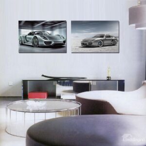 Top Selling Sports Car 2-Pieces of Crystal Film Art Wall Print