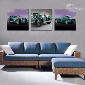 Classic Vintage Car 3-Pieces of Crystal Film Art Wall Print