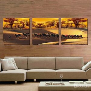 High Quality Camel 3-Pieces of Crystal Film Art Wall Print