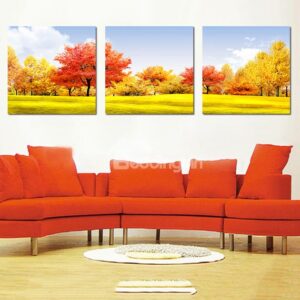 Beautiful New Classic Trees 3-Pieces of Crystal Film Art Wall Print