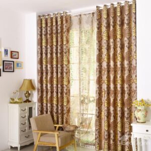 Top Class Noble Floral Printing Custom Made Linen Curtain