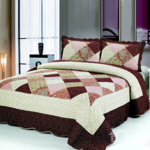 Super Soft and Comfortable Floral Squares Pattern Bed in a Bag Set