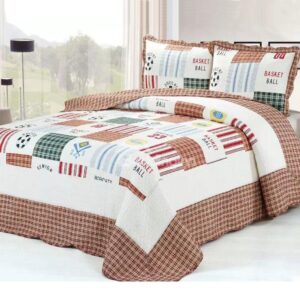 Stylish Basketball and Short Colored Stripes Pattern Bed in a Bag