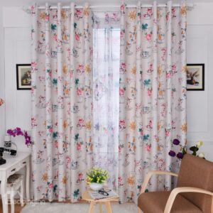 Hot Selling Pretty Flowers in Vase Pattern Custom Made Curtain