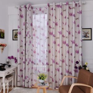 New Home Fashion Simple Style Floral Pattern Custom Made Curtain