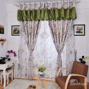 New Arrival Graceful Multi-element Pattern Linen Blackout Custom Made Curtain