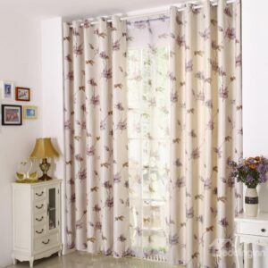 Hot Selling Modest Floral Pattern Printing Grommet Top Curtain