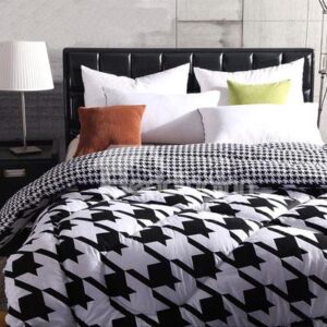 Pure Black Scissor Print Style Pure White Thicken Quilt
