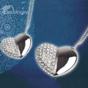 Wonderful Diamond Heart Necklace USB Flash Drive USB Stick