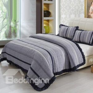 Dark Color Style Folding Border Pattern Comfortable Quilt