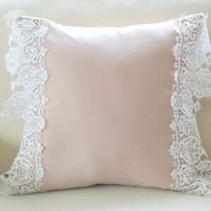 High Quality Luxury White Lace Border Nude Throw Pillow